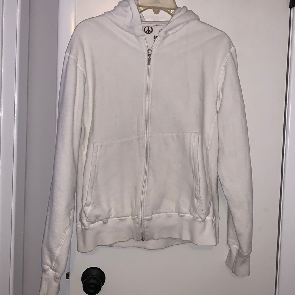 Lucien Pellat-finet white cotton hooded sweatshirt, unisex small